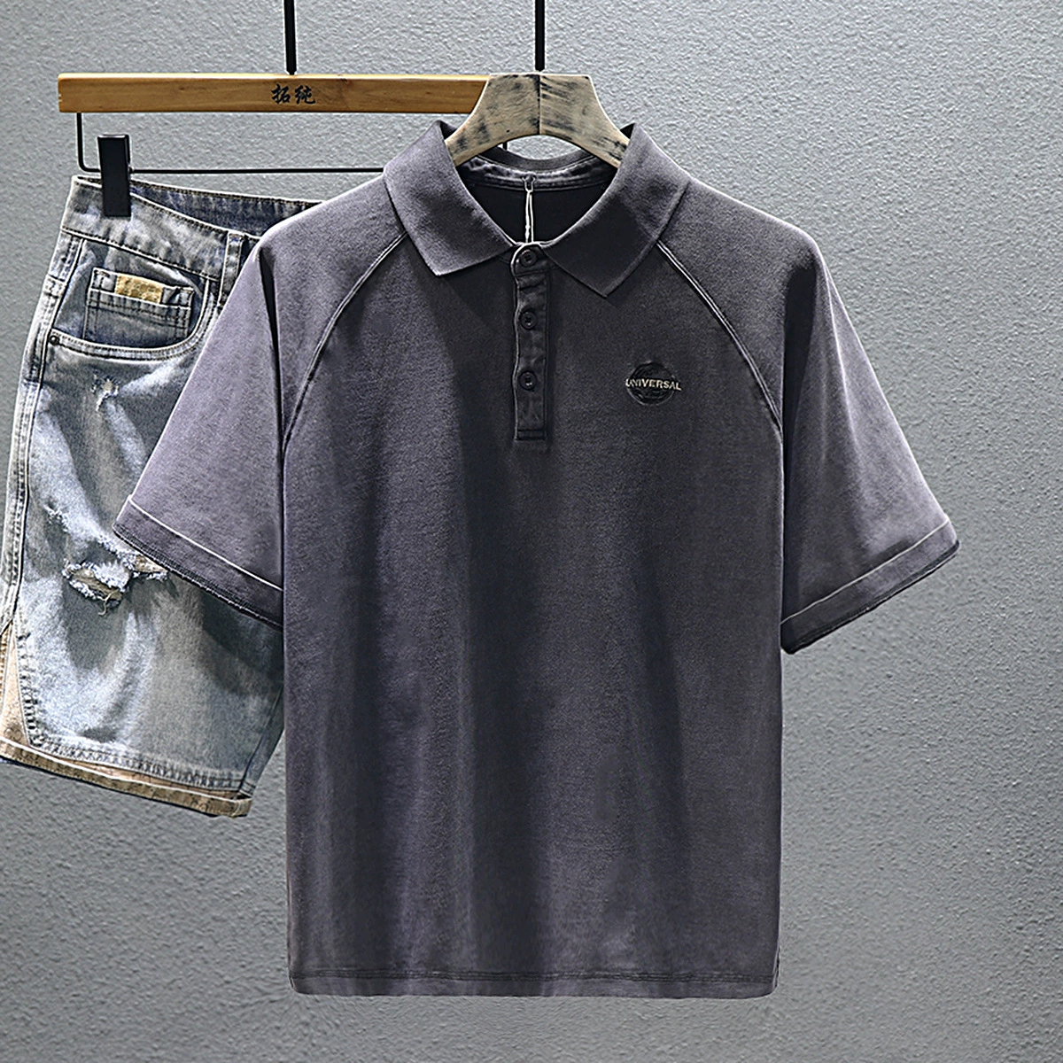 Прилив, весной хлопковый дизайн модное polo, oversize, тренд сезона, с коротким рукавом