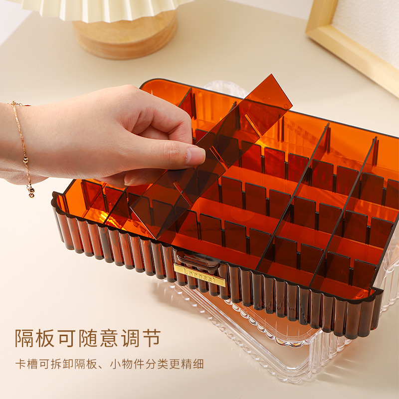 INS estilo caja de almacenamiento de acrílico cajón de escritorio herramientas de organización rejilla de uñas tienda de joyería especial de alta gama 7 colores