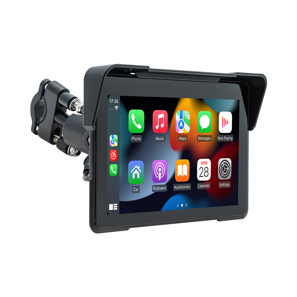 Motocicleta de 7 pulgadas carplay pantalla portátil de calidad de vida a prueba de agua Bluetooth MP5 pantalla de control central del vehículo