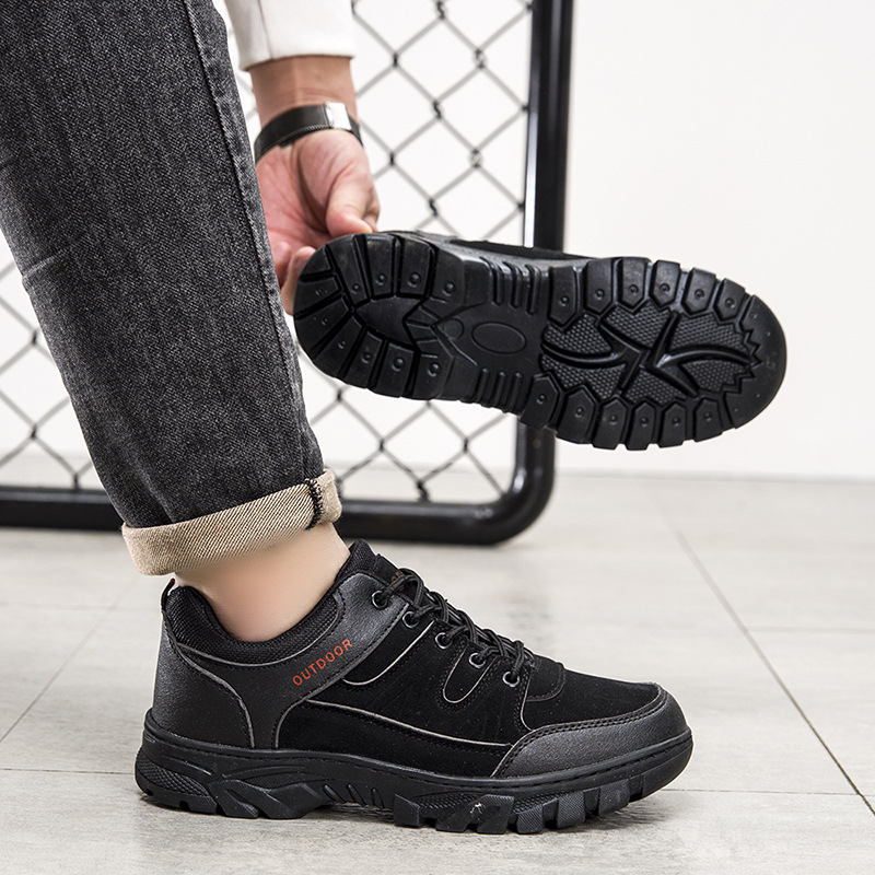 Grandes zapatos de montaña al aire libre para hombres, nuevos zapatos de trabajo de tacones planos redondos, moda casual, moda cómoda, zapatos de montaña