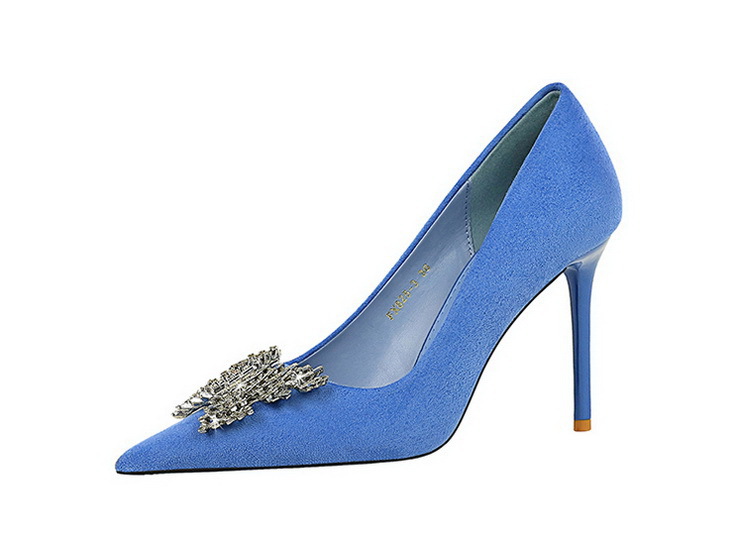 Women's Shoes banquet high heels stiletto women's shoes suede shallow mouth pointed metal butterfly rhinestone single shoes_voghion.com