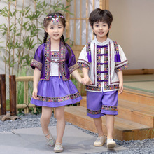 男童汉服套装夏季女童表演服24新款儿童国风唐装宝宝少数民族服装