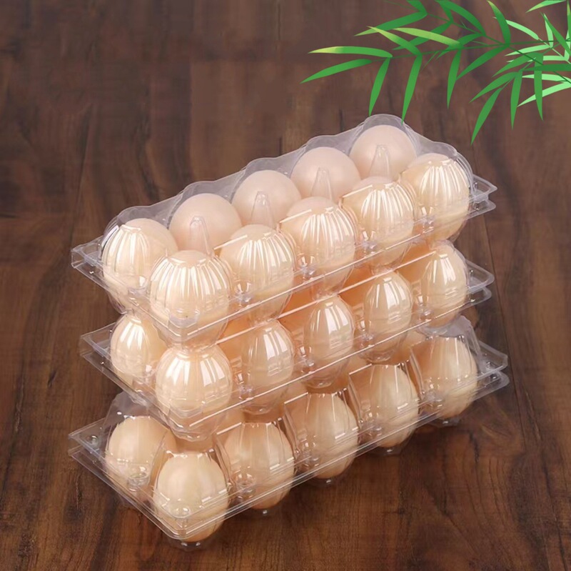 Plastic egg tray thickened shockproof disposable transparent plastic duck egg tray packaging box supermarket gift tray