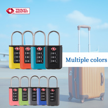 新款钥匙海关锁旅行箱包锁迷你拼色箱包密码挂锁TSA海关密码锁