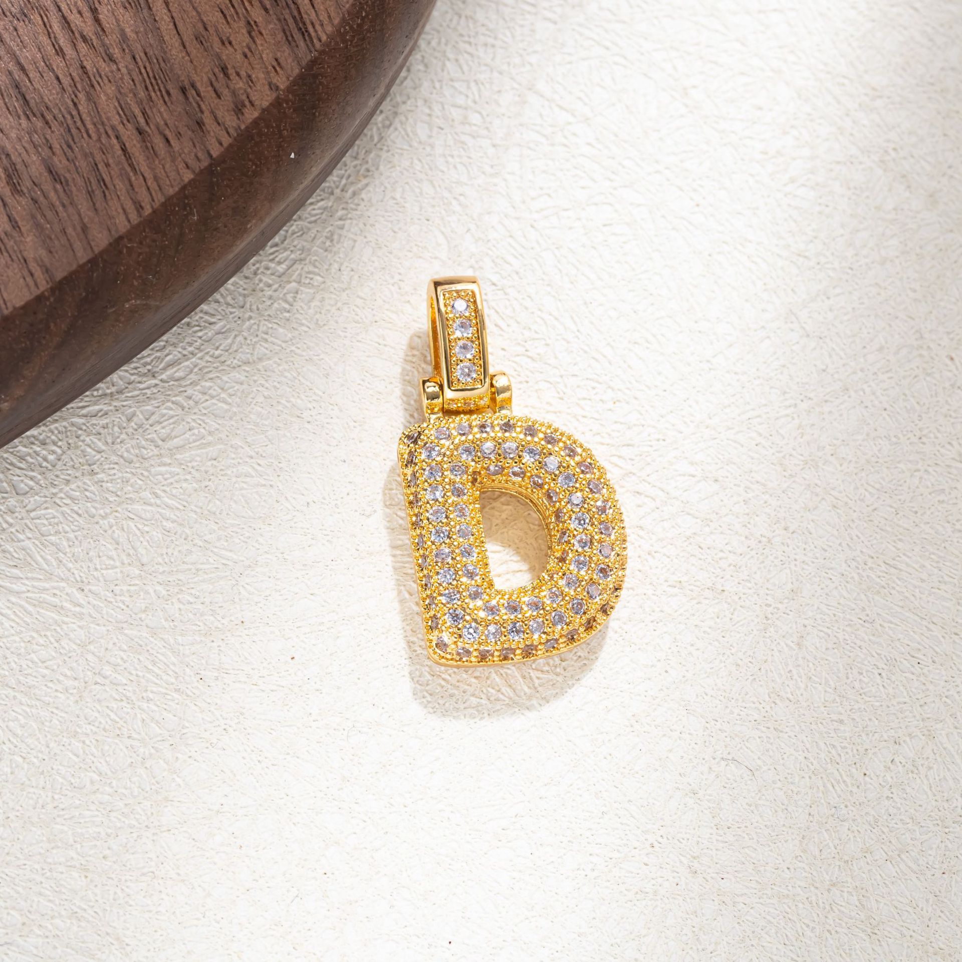 7g Weight Pendant Jewelry Making Type Golden Plated Plating Material Zircon Inlay Material 1 Piece Quantity Casual Occasion Copper Material Letter Pattern Women's Gender Simple Style Style Plating Craft 1 Piece Copper Zircon Letter Pendant 5
