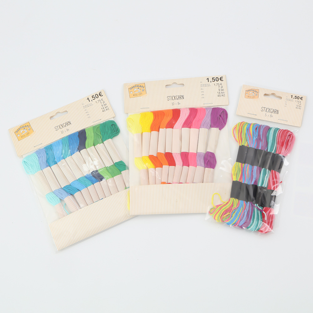 十字绣支线多巴胺彩色十字绣花线涤纶刺绣服装手工刺绣绣花线批发