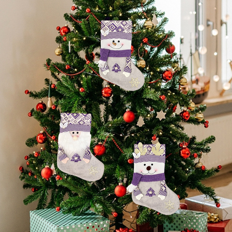 クロスボーダークリスマス装飾用品クリスマスソックス子供サンタクロース人形ギフトバッグショッピングモールウィンドウペンダント|undefined
