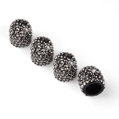 valve Covers, Car-Mounted Diamond-Topped Tire Caps - bright-black-diamonds-1-set-of-4