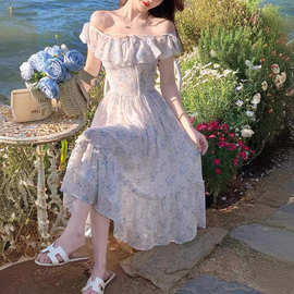 伊莎曼夏季新款的春天浪漫度假碎花长裙甜美连衣裙女图片色东南亚
