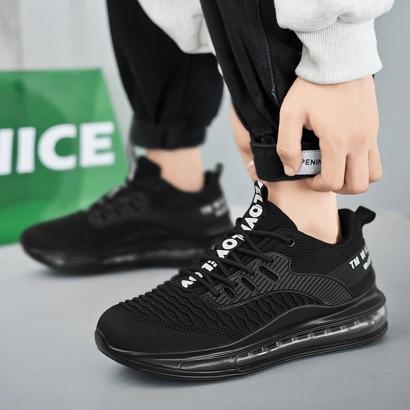 Амортизирующие кроссовки на воздушной подушке, летние дышащие туфли с сеткой против запаха, молодежная спортивная и повседневная обувь, легкая нескользящая мужская обувь.