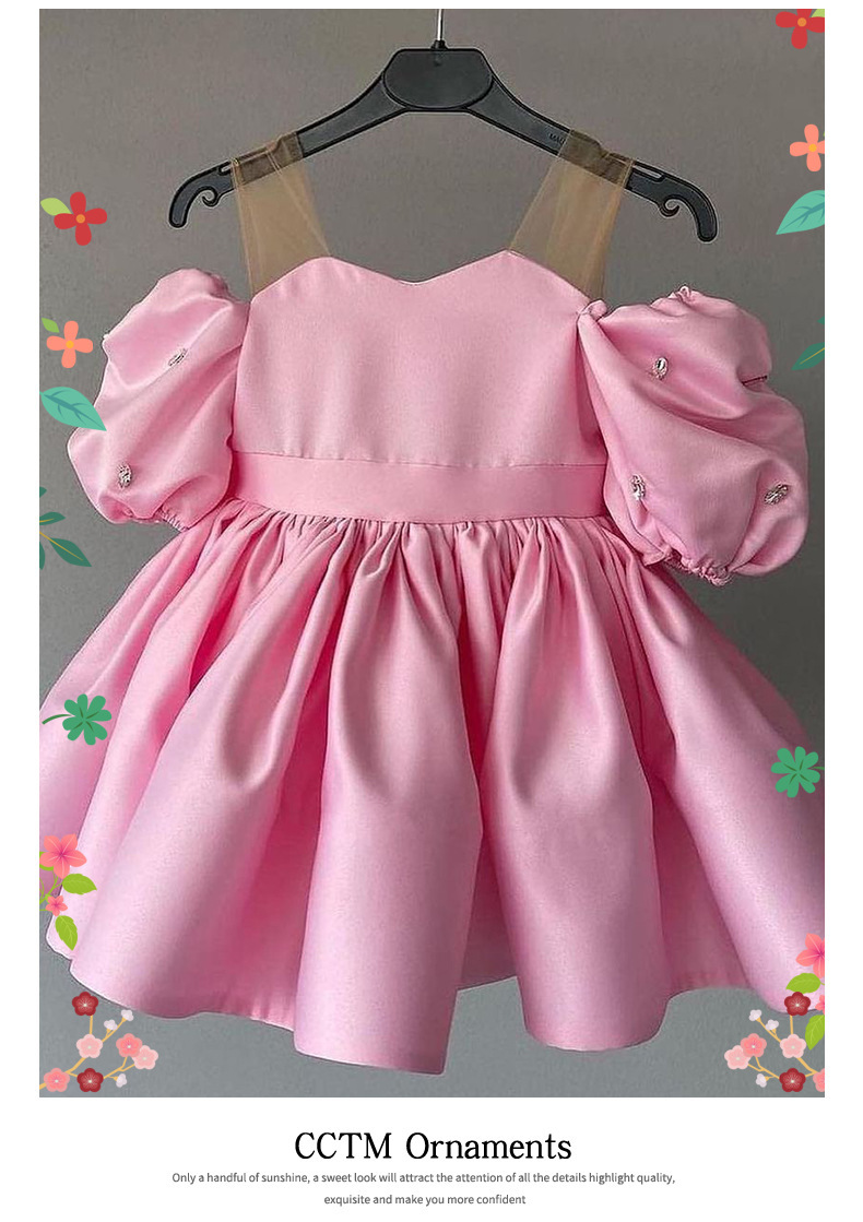 Mädchen Prinzessinnen Kleid Mit Puffärmeln Für Auftritte_voghion.com