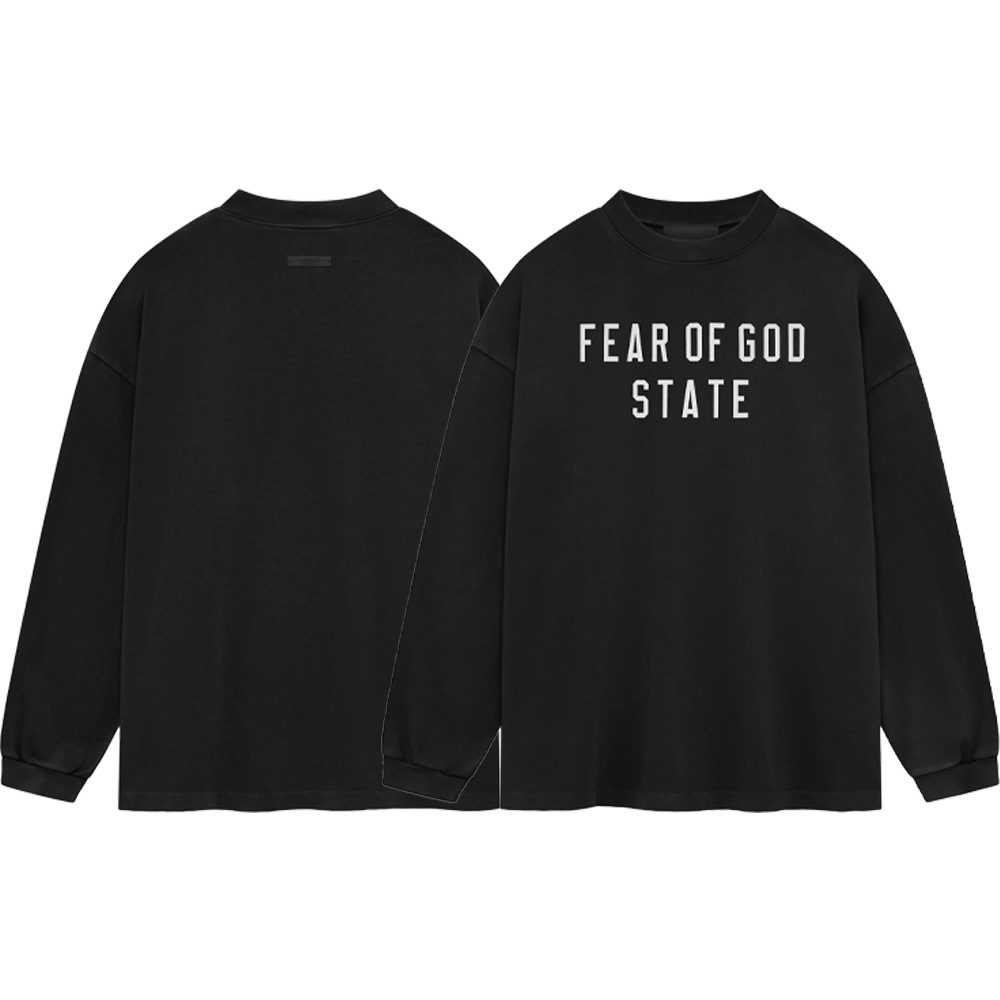24FW nuevo FOG ESSENTIALS letra impresa hombre y mujer casual overhead camiseta de manga larga
