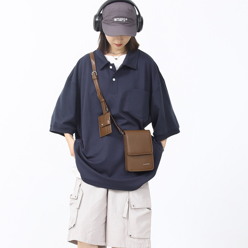 Mobile phone bag, men's trendy card bag, shoulder crossbody combination bag, fashionable personality multi-functional box bag, neutral bag