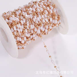 异型葫芦珍珠隔珠铜链 手工diy链条项链发簪头饰步摇流苏挂链材料