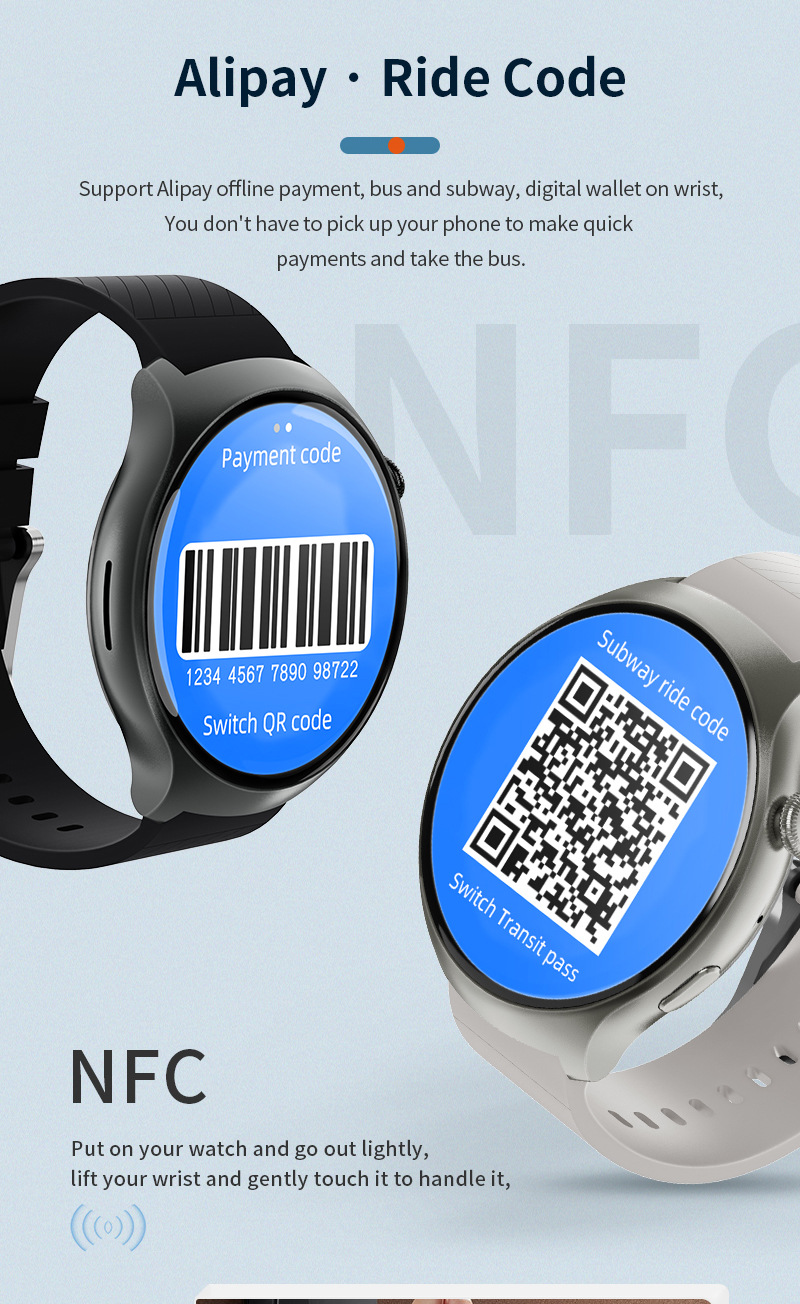JS Watch4 Smart Watch, chiamata Bluetooth tramite codice auto Alipay_voghion.com
