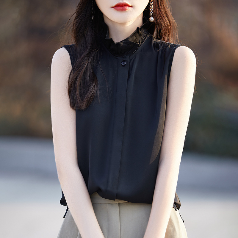 Summer solid shirt sleevless