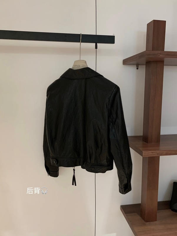 WGWE 7146#广州十三行女装2025秋装新款黑色夹克短款拉链港风皮衣|undefined