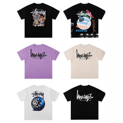 stussy ステューシー メンズ レディース 半袖 Tシャツ 夏 メンズ ゆったり コットン ヘビーウェイト 高品質 Tシャツ 3つのラベル