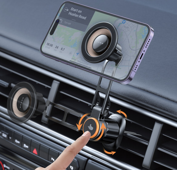 Soporte de automóvil de atracción magnética transfronteriza soporte de navegación de automóvil plegable carga inalámbrica soporte de automóvil de atracción magnética para teléfonos móviles