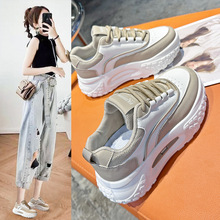 女鞋板鞋2025春秋季新款厚底皮面透气运动小白鞋子女靴韩版