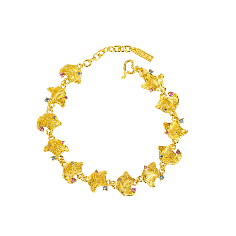 Gufasha Ginkgo biloba pulsera personalizada en esta vida tiene un estilo nacional de albaricoque con joyería de fábrica de moda nacional directamente al por mayor