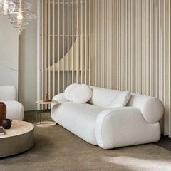 意式設計師極簡羊羔絨直排大沙發現代ins網紅奶油風模塊組合沙發