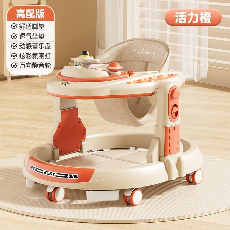 Caminante anti-vuelco bebé empuje manual tres en uno bebé niño caminar multifuncional