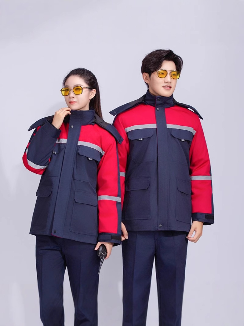 Capa de algodón de invierno caliente para hombres, chaqueta de algodón desmontable de longitud media de reparación de automóviles