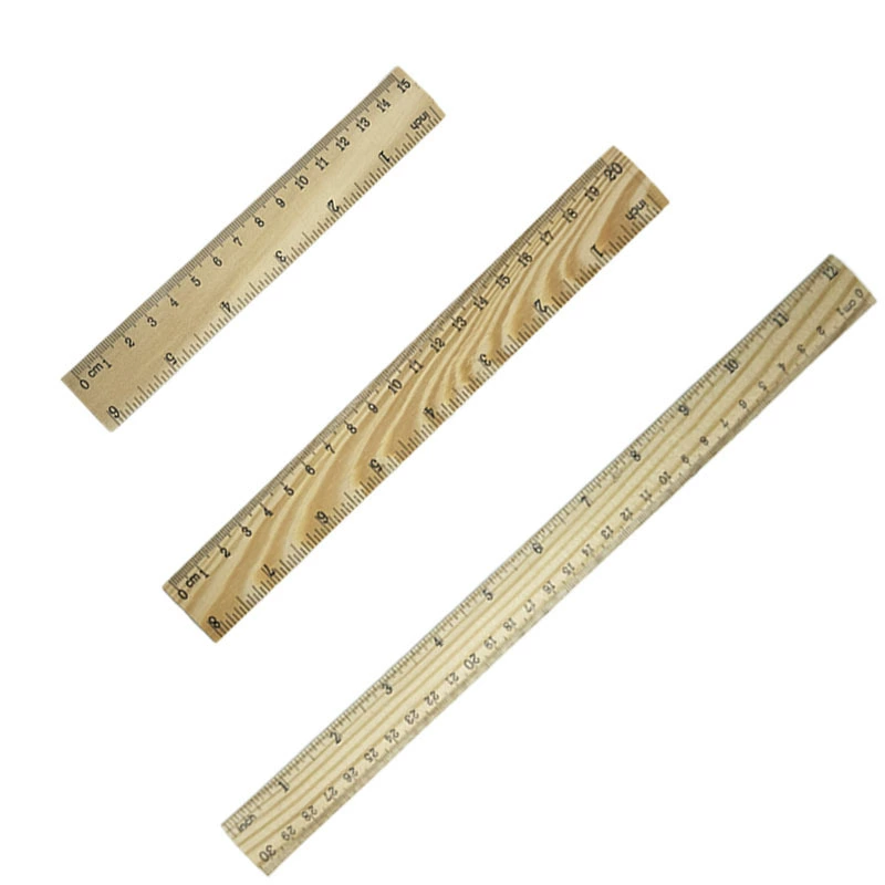 Производитель оптовая продажа деревянные деревянные линейка 15/20/30cm односторонняя двойная шкала линейка для студентов, чтобы узнать канцелярские линейки