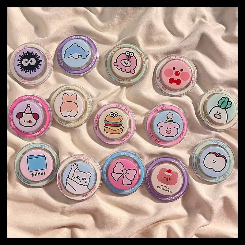 Magnetic suction mobile phone bracket airbag bracket cartoon cute retractable foldable adsorption magnetic suction bracket mobile phone universal