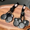 Wooden earrings, silver 925 sample