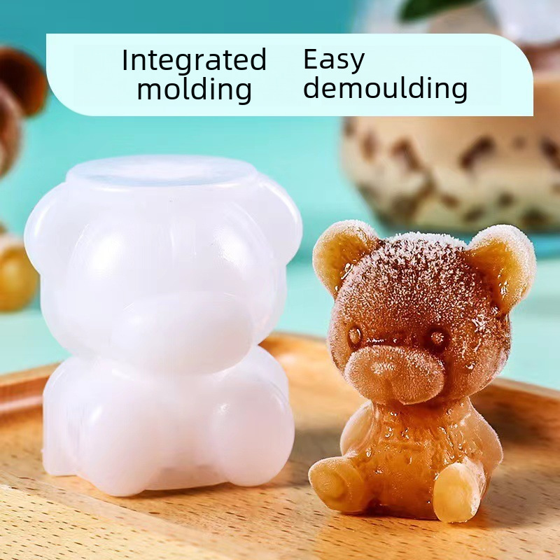 2 ST Teddy Bear 3D Siliconen Ice Cube Mold - Schattige IJsblokjes Voor Drankjes