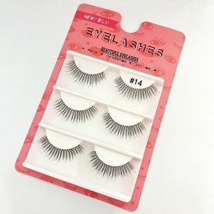 3 Pairs of Sharpened False Eyelashes, Natural Cross-Border Supply of Japanese and Korean Eyelashes, High Temperature Silk Transparent Stem Eyelashes