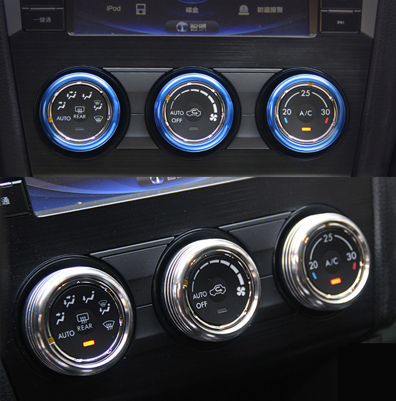 Suitable for Subaru 13-18 Forest leopard XV air conditioning knob decorative ring button switch interior modification