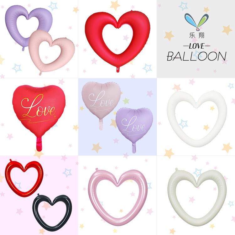 Mecrla New Matte Peach Heart Aluminum Film Balloon Cut Out Love Photo Frame Heart Valentine's Day Party Decoration Mecrla New Matte Peach Heart Aluminum Film Balloon Cut Out Love Photo Frame Heart Valentine's Day Party Decoration