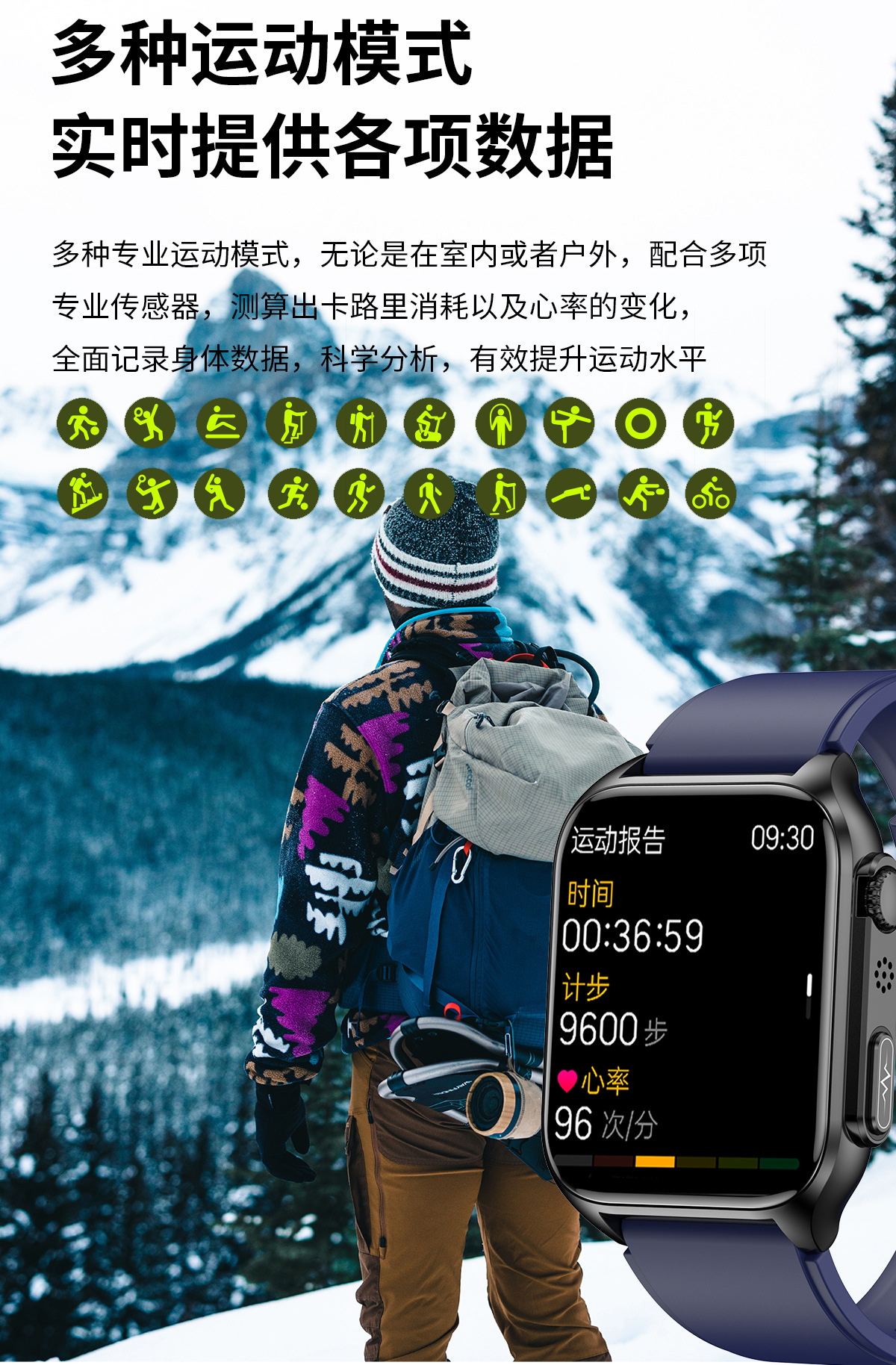 TK12 smartwatch: Blood sugar, Bluetooth call, heart rate, blood oxygen, blood pressure, electrocardiogram detection, step-counting fitness band undefined