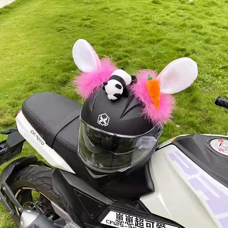 Helmet Decoration Plush Cat Ears Detachable Universal Motorcycle Helmet Ski Accessories