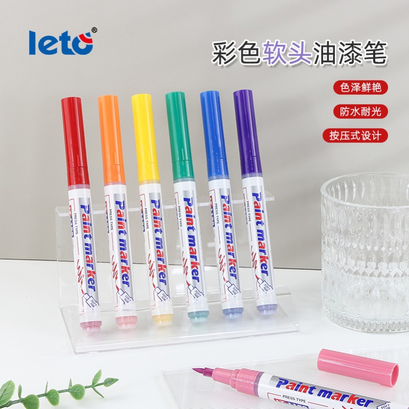 Lutu Colorful Soft-Tip Paint Pen, Large Capacity, for Car Tires, DIY Industrial Marking Pen, Promotional Signature Pen, Wholesale