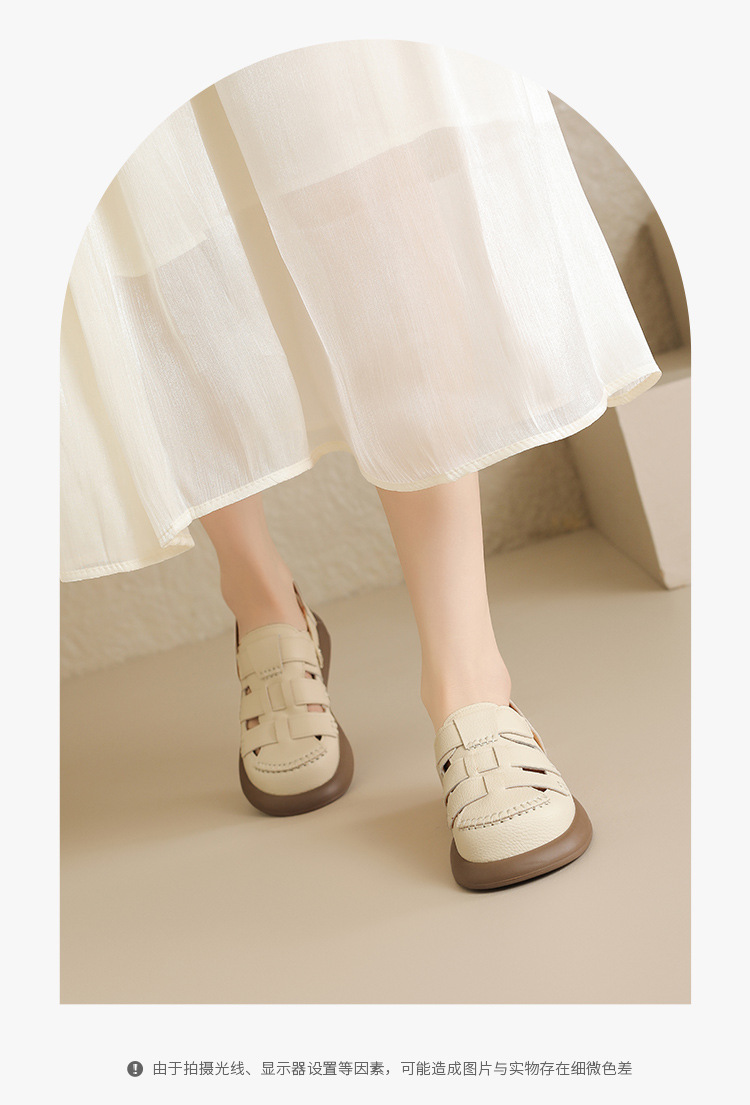Sandal nữ quai chữ V đế tăng chiều cao, lưới thoáng khí, có thể điều chỉnh hai kiểu — AB221 mét đen chi tiết 6