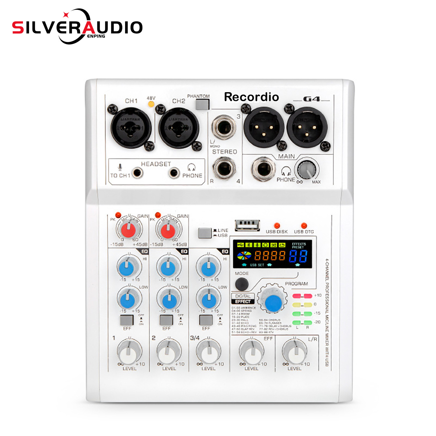 G4 调音台USB声卡套装小型迷你专业手机电脑直播家用蓝牙数字混响