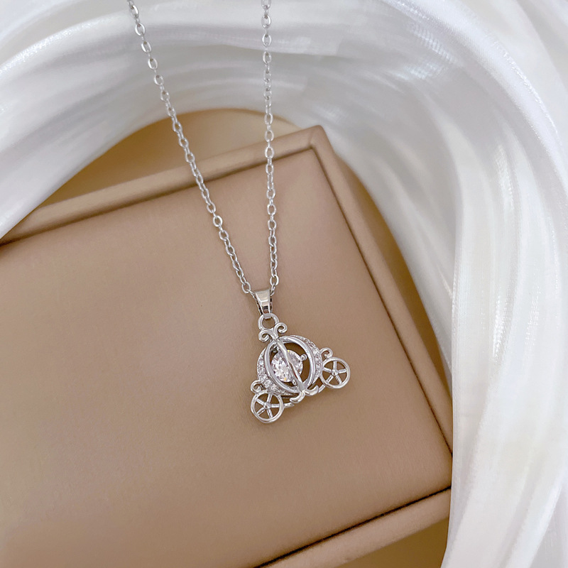 Collier De Luxe Scintillant Strass Pour Femme Chaîne En Acier_voghion.com