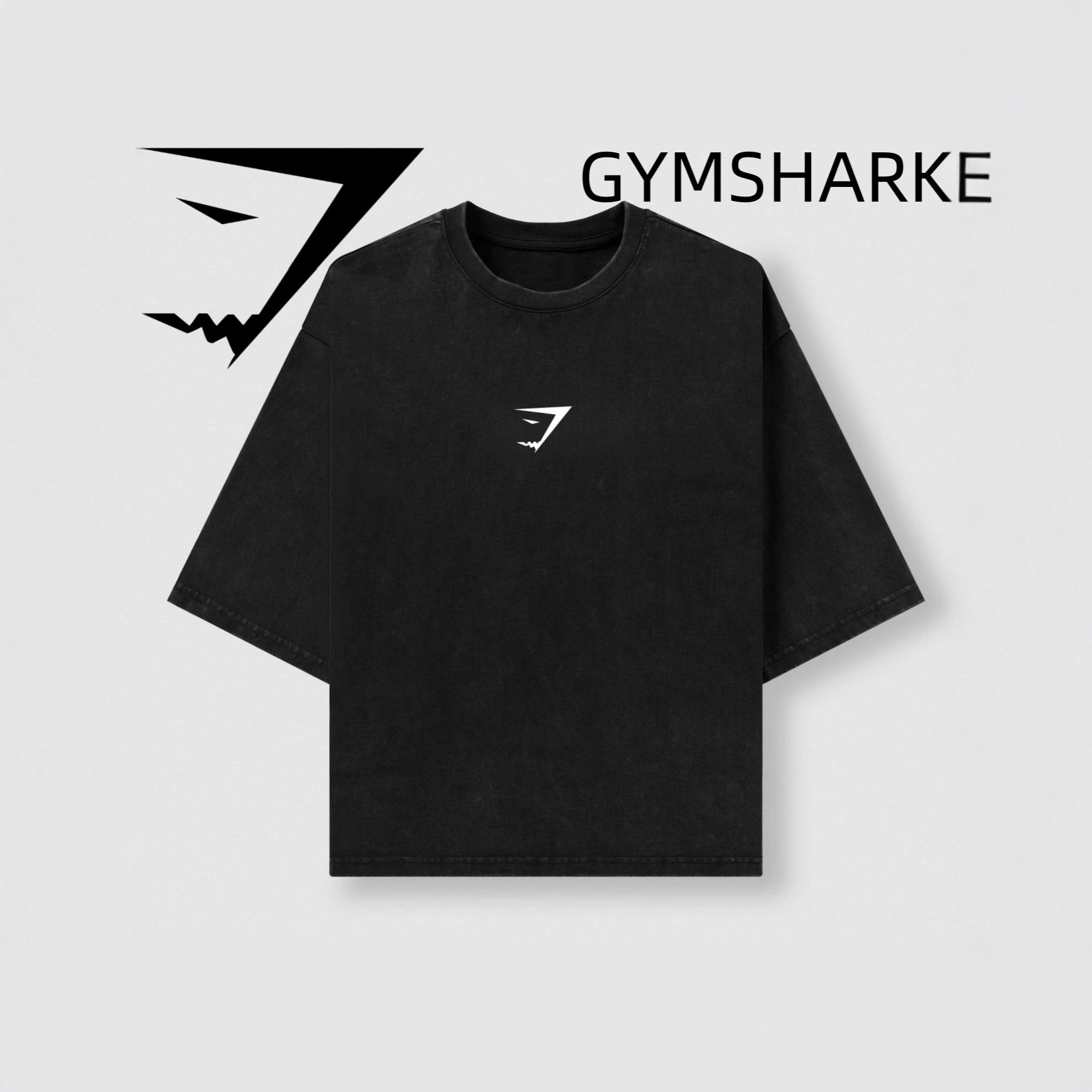 GYMSHARK健身短袖男士夏季潮流水洗复古棉质T恤休闲运动美式复古T