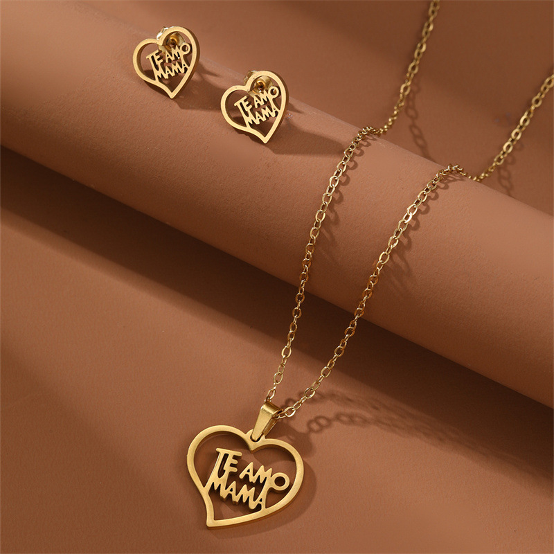 Elegant Letter Heart Shape Flower Alloy Wholesale Jewelry Set display picture 6