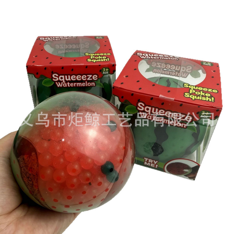 Needoh sandía pellizco pellizco melón transfronterizo sandía simulación de frutas creativas de ventilación bola de descompresión juguetes image 6