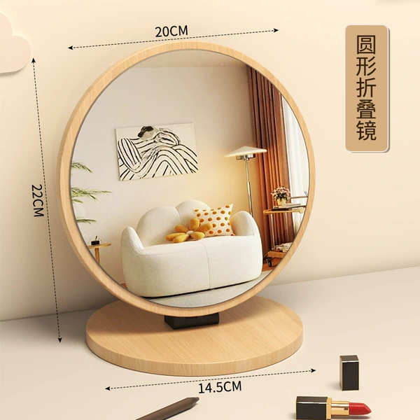 Round folding mirror