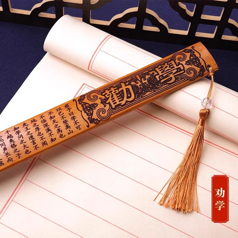 Regla de anillo de mango de bambú doméstico regla de bambú sólida para engrosar regla de discípulo para maestra de artefacto especial para mujeres regla de enseñanza