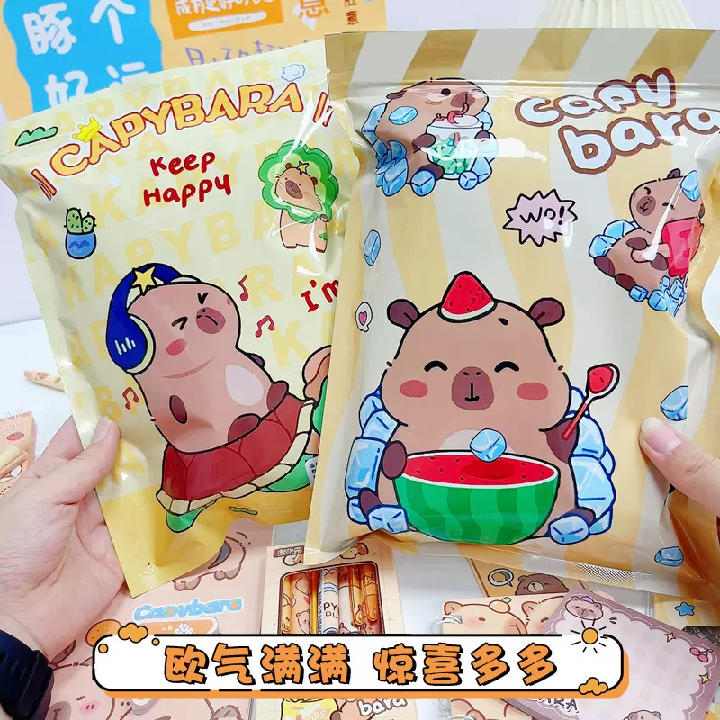 卡皮巴拉文具盲袋文具大礼包开学礼物小学生六一奖励奖品卡通盲袋