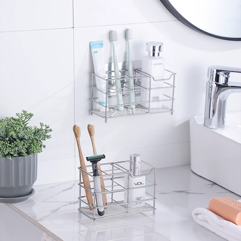 Бытовая стойка зубной щетки из нержавеющей стали полые настенные подвески без перфорации электрические держатель зубной щетки для ванной комнаты хранения держатель зубной пасты