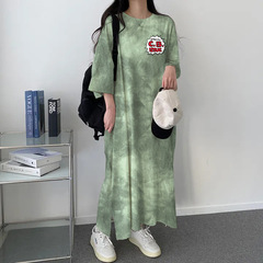 スーツ絞り染め高弾性ビューティーカジュアルコントラストカラークロスボーダー着やすいファッショナブルなドレス2024夏の新しいスリムTシャツ