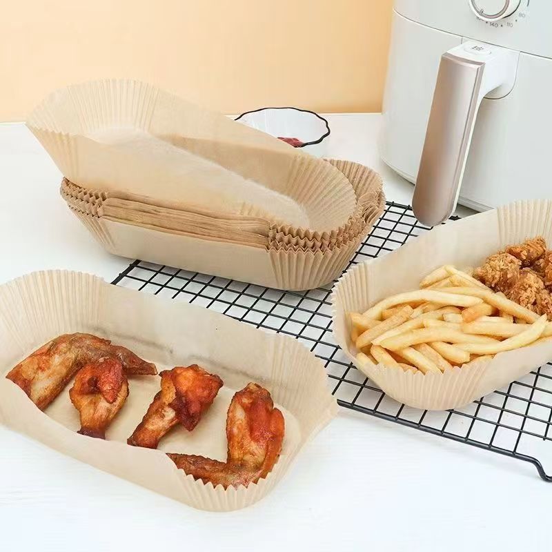 食品级长方形空气炸锅纸防油纸烘焙用纸一次性家用耐高温烘焙纸盘|undefined
